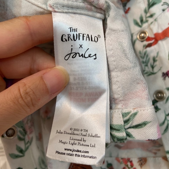 The Gruffalo x Joules Adorable Forest Friends Pattern Snap Button Top for Baby - Picture 2 of 6